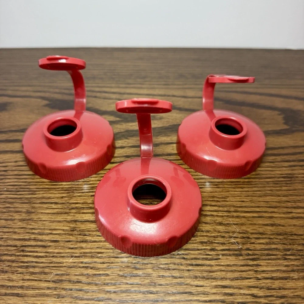 3 Rubbermaid 1C95 Screw-on Flip-Top Replacement LID ONLY  RED